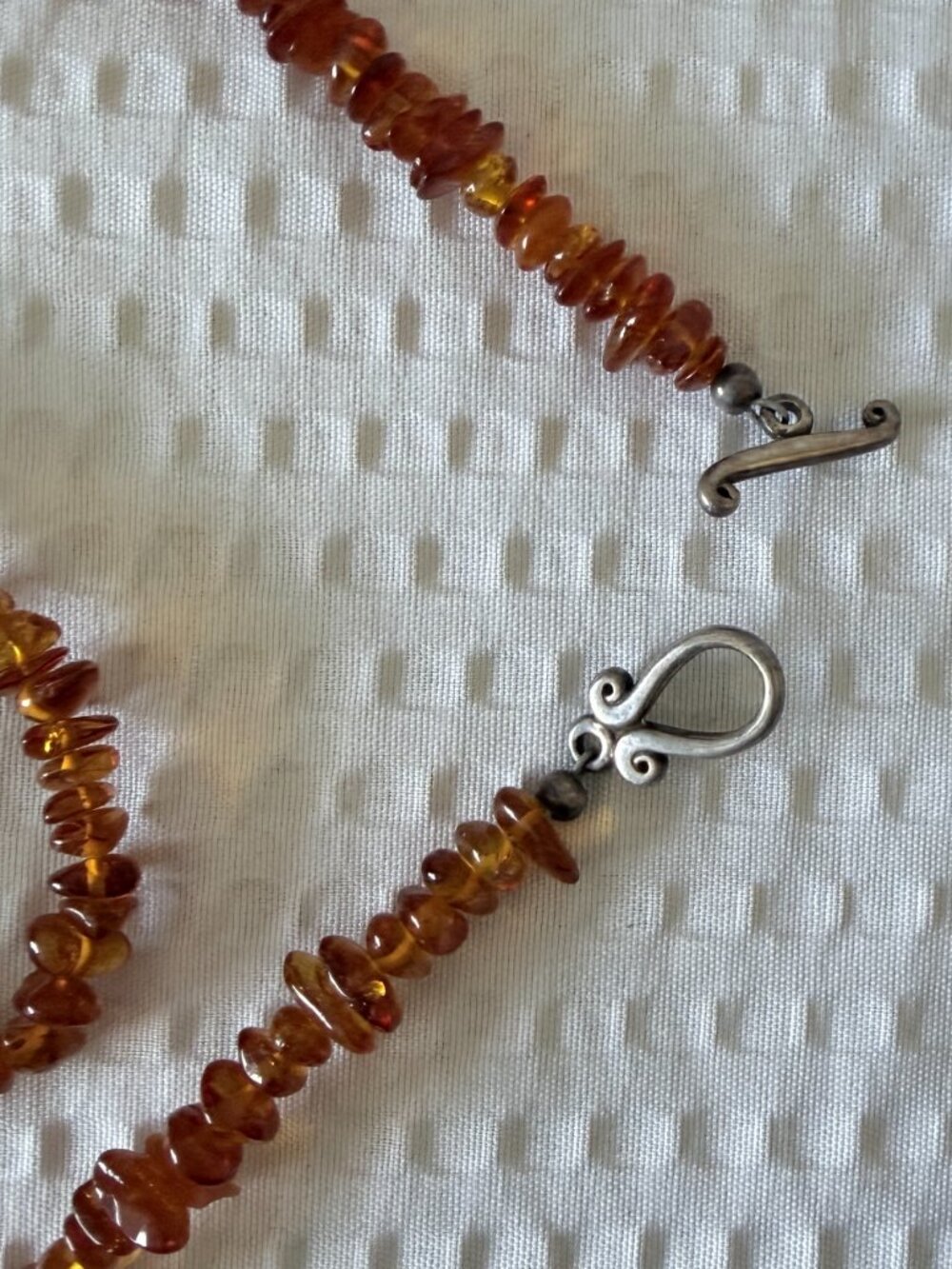 Amber Beaded Necklace - Elegant Honey Brown Statement - Picture 4 of 5